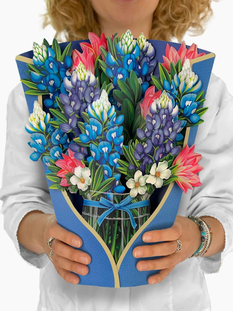 Blue Bonnet Pop-Up Flower Bouquet